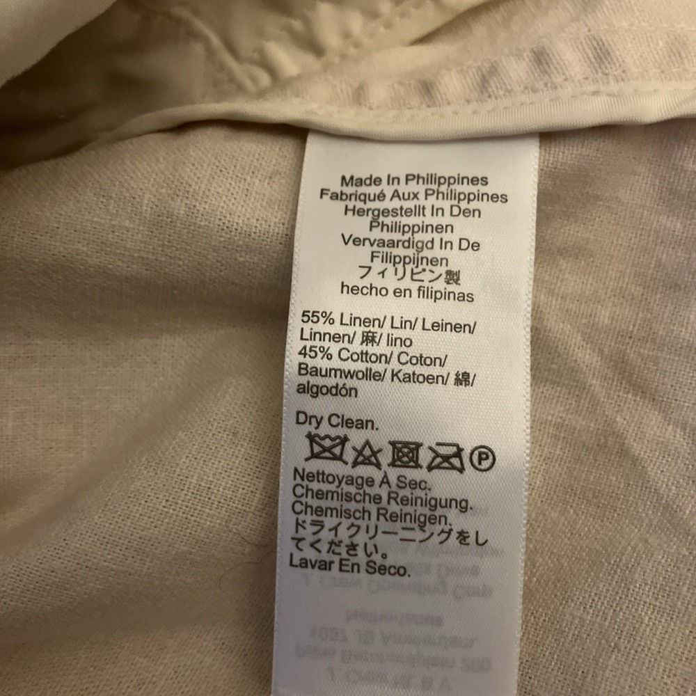 J. Crew Linen and Cotton Blend Blazer Womens Size 12 Cream/Tan Color‎ - Picture 6 of 7